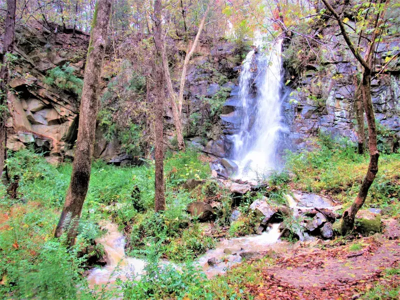 Rocky Creek waterfall in Great Falls, South Carolina